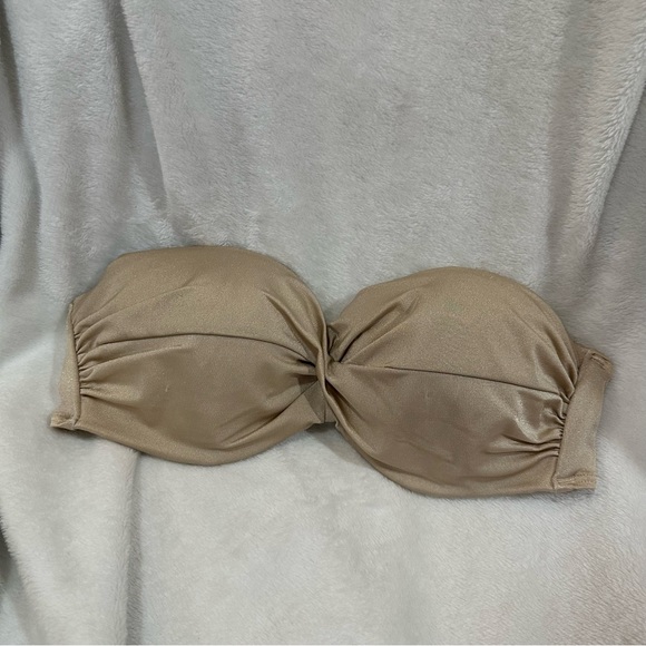 Victoria’s Secret bikini top. Gold/tan push-up, 36C - Picture 2 of 4